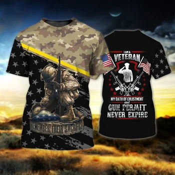 Мужские футболки с изображением ветеранов, камуфляжная одежда OIcean, летние топы с 3D принтом, футболка оверсайз, короткий рукав, повседневная одежда