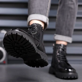 Мужские черные ботильоны, осенне-зимние ботинки Martin, уличная удобная мужская повседневная обувь с высоким берцем классического дизайна 2023