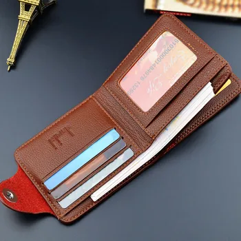 Мужской трехслойный кошелек с пряжкой с рисунком личи, легкий портативный кошелек для монет, подарок на День рождения