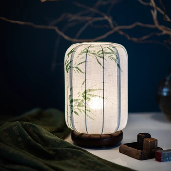 Новая художественная настольная лампа в классическом китайском стиле, ручная роспись, зарядка, сенсорное затемнение, прикроватный ночник для кабинета и спальни