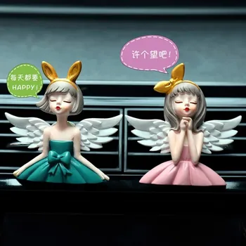 Новые милые Украшения для Ароматерапии с изображением Девушки-Ангела на выходе из автомобиля, парфюмерный Зажим, Подвеска в салоне автомобиля