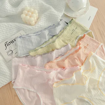 Новые Японские хлопчатобумажные брюки Pure Desire Cotton Crotch, Милые дышащие Удобные Корейские треугольные брюки, нижнее белье большого размера, ЖЕНСКИЕ трусики-трусы