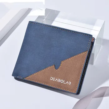 Новый мужской короткий горизонтальный бумажник с кожаной сумкой-клипсой в стиле ретро на молнии
