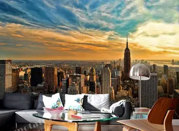 Обои на заказ NY12 Черно-белая серия Empire State Building в голубом небе Настенная роспись Обои для гостиной спальни