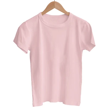 Однотонная женская футболка, простые летние базовые топы, универсальная повседневная футболка с коротким рукавом