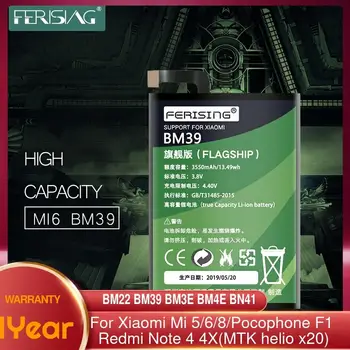 Оригинальный Аккумулятор FERISING BM22 BM39 BM3E BM4E BN41 Для Xiaomi Mi 5 6 8 Pocophone F1/Redmi Note 4 4X Сменные Батарейки Для Телефонов