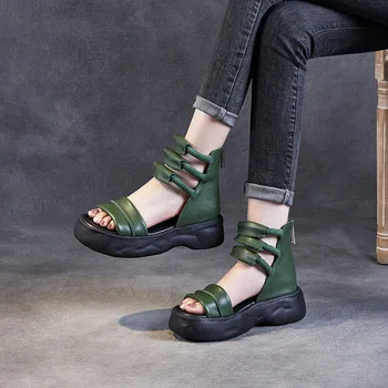 Оригинальный дизайн, Лето 2023, Римские сандалии из натуральной кожи, женские