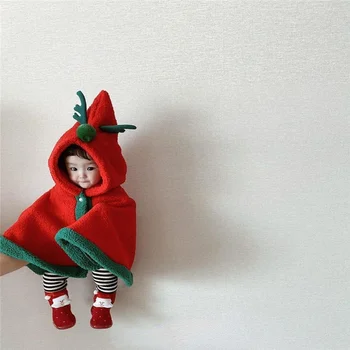Осенне-зимний детский рождественский плащ INS в корейском стиле, детский Рождественский подарок, детский плащ утолщенный