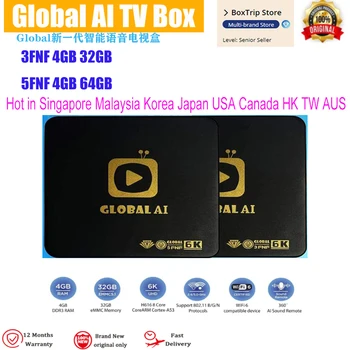 [Подлинный] 2023 новый глобальный ai tv box 5fnf 4g/64G используется в Канаде mini box Сингапур США корея Япония франция таиланд европа hk tw