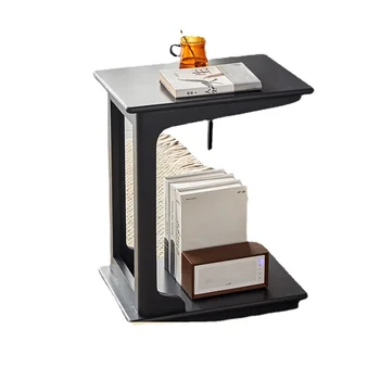 Приставной столик из массива дерева Hxl, Маленький журнальный столик, Мини-гостиная, Маленький столик, полка, диван, Боковой шкаф