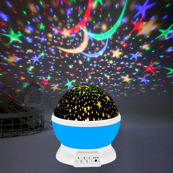 Проектор Galaxy Star Лампа Детский светодиодный ночник Moon Baby Декор детской спальни ночник Вращающаяся проекция Звездного неба