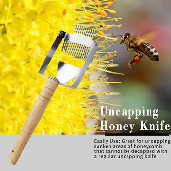 Пчеловодческий нож для снятия крышки с меда, 17-контактный Двуглавый Слайдер, Вилка, Инструменты для пчелиного улья, Сотовый скребок для пчеловода, Суппилер