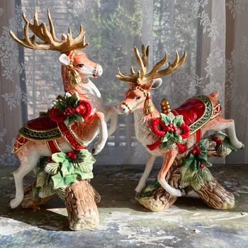 Рождественский подарок, Украшение гостиной в виде Лося, Украшение Праздничного стола, Европейский Керамический Подсвечник в виде животного