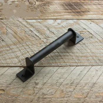 Ручка для двери сарая в деревенском стиле из черной стали для ворот Кухонный деревянный шкаф Ящик шкафа