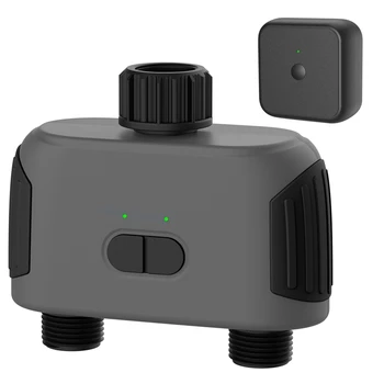 Садовый 2-ходовой таймер подачи воды, совместимый с Wi-Fi Bluetooth, Интеллектуальный электромагнитный клапан, пульт дистанционного управления беспроводным телефоном.