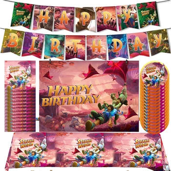 Семейное украшение Disney Strange World Тарелки для подарков из воздушных шаров, Детские Принадлежности для празднования Дня рождения, Одноразовые наборы посуды