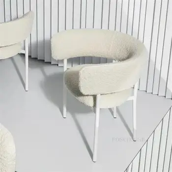 Скандинавские обеденные стулья Ресторанный стул Креативный Продвинутый стул для отдыха Кофейное кресло Легкие Роскошные обеденные стулья Стул со спинкой