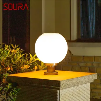 Современный настенный светильник SOURA на открытом воздухе с солнечной батареей, светодиодный абажур с глобусом, Водонепроницаемые светильники для дома