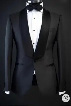 Сшитый на заказ Новый Черный Свадебный Костюм для мужчин жениха slim fit деловой формальный профессиональный Индивидуальный костюм для Выпускного вечера мужской Смокинг Блейзер 2023