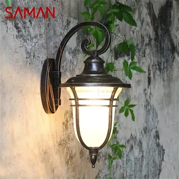 Уличные настенные светильники SAMAN в стиле ретро, классические светодиодные бра, Водонепроницаемые декоративные лампы для дома, виллы