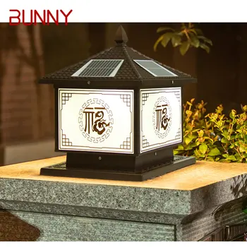 Уличные солнечные фонари BUNNY, Винтажные китайские фонари на столбах, Водонепроницаемые IP65 для дома, виллы, двора, сада
