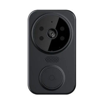 Умный видеодомофон с камерой без перфорации, умный дверной звонок, умный беспроводной дистанционный видеодомофон, противоугонный дверной звонок, черный