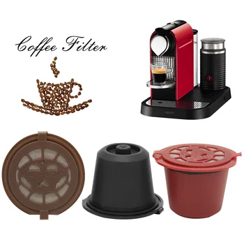 Фильтры для кофе Многоразовые Кофейные Капсулы Nespresso Многоразовый Фильтр Для Заправки Кофейных Принадлежностей Аксессуары Черный Красный