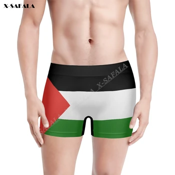 Флаг Палестины 3D Печать Дышащего мужского нижнего белья Шорты Бесшовные брюки Высокоэластичные купальники Пляжные плавательные трусы