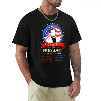 Футболка Rick Astley For President, футболка с коротким рукавом, обычная футболка, футболка на заказ, топы размера плюс, футболка с коротким рукавом, мужская