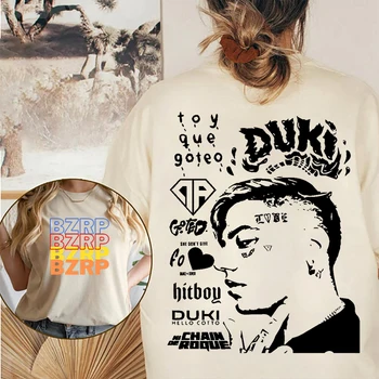 Хлопковая футболка Duki Rapper, модные женские летние топы оверсайз бежевого цвета с коротким рукавом, Футболка с новым принтом для поклонников рок-певца