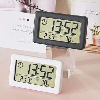 Цифровой будильник, Термометр, гигрометр, Светодиодный Электронный монитор влажности в помещении, Настольные часы для дома