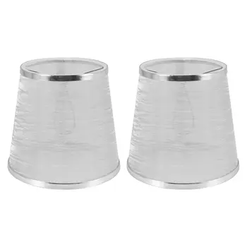 2 упаковки пластиковых абажуров для люстры с клипсой, Маленький вертикальный настенный абажур для свечей (серебристый)