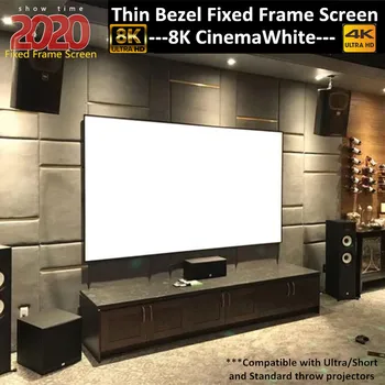 Diwell Thin Edge Алюминиевая Фиксированная рама, Передний проектор, Экран 4K 3D, Белый экран