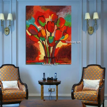 Картина маслом с цветами Василия Кандинского, классический настенный плакат и наклейка на холсте, картина маслом ручной работы для декора гостиной