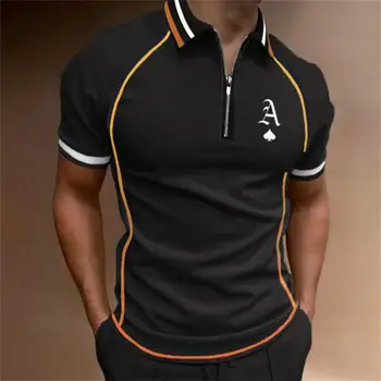 Классическая футболка с мягкой текстурой, тонкая рубашка с коротким рукавом, мужская деловая рубашка с вырезом на молнии, впитывающая пот