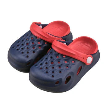 Летние сандалии, детские тапочки с регулируемым ремешком на пятке, уличные сандалии для мальчиков и девочек, противоскользящая болотная обувь для водного пляжного отдыха