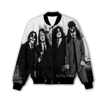 Новая креативная мужская / женская куртка Kiss Rock Band с 3D принтом, модная уличная одежда, мужская свободная спортивная куртка и пальто M96