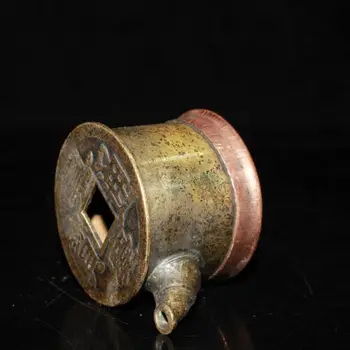 55 мм Коллекционная статуэтка из маленькой китайской бронзовой капельницы для воды Inkstone Drops