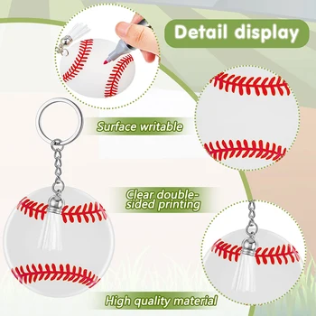 D & D 48 шт. Акриловые заготовки для ключей для софтбола и бейсбола с кисточкой, украшения своими руками, подарки для мальчиков и девочек, фанаты, командная вечеринка