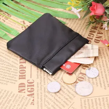 THINKTHENDO Мужская женская сумка для монет из натуральной кожи, кошелек на кнопках, прочная металлическая пружинная застежка, сумка для мелочи 9x9 см