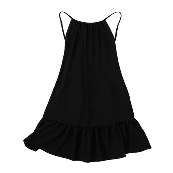 Платья с драпированным подолом, женские пижамы на бретельках, сексуальное черное мини-платье с открытой спиной, однотонная ночная одежда, летняя пижама, нижнее белье, халат