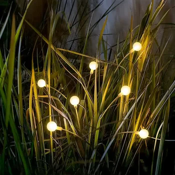 Солнечная садовая лампа светодиодные фонари Firefly для фейерверков Наружный пейзаж Освещение газонной дорожки на Новый год 2023 Рождественские украшения