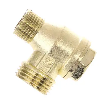 Трехходовой металлический обратный клапан воздушного компрессора с наружной резьбой золотистого цвета
