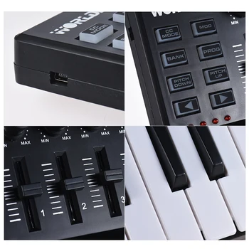 Worldde Panda mini Портативная Мини-25-Клавишная USB-клавиатура и Ударная панель MIDI-контроллер midi-клавиатура piano controlador midi piano digi