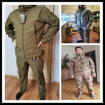 Комплект камуфляжной куртки TAD Gear Tactical Softshell, мужская армейская ветровка, водонепроницаемый комплект одежды для охоты, военная куртка на открытом воздухе