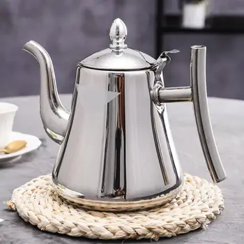 Кофейник Royal Tea из нержавеющей стали с ситечком для чая, Золотисто-серебряный чайник, Контейнер для напитков со съемным сетчатым фильтром