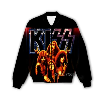 Новая креативная мужская / женская куртка Kiss Rock Band с 3D принтом, модная уличная одежда, мужская свободная спортивная куртка и пальто M96