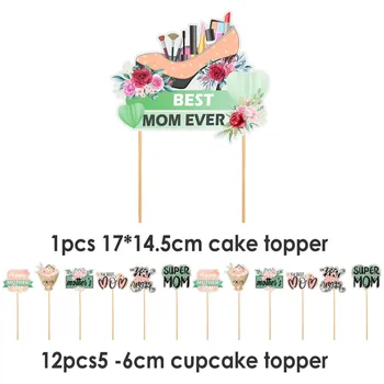 Топперы для торта с Днем матери, воздушные шары, баннер для подарка на День Матери, воздушный шар, кекс, десерт, лучший декор для вечеринки для мамы