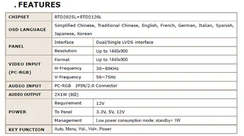 Для LP156WF1 (TL) (F3) B156HTN01.0 M.RT2270 Плата драйвера ЖК-/светодиодного контроллера (VGA) LVDS Монитор для повторного использования Ноутбука 1920x1080