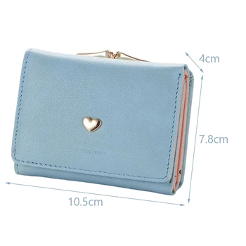 Модный кошелек в виде сердца с карманом для монет, портативный износостойкий кошелек для монет для женщин и девочек